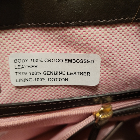 Dooney & Bourke Brown Crocodile-Embossed Tote Bag - F11 - Picture 10 of 11